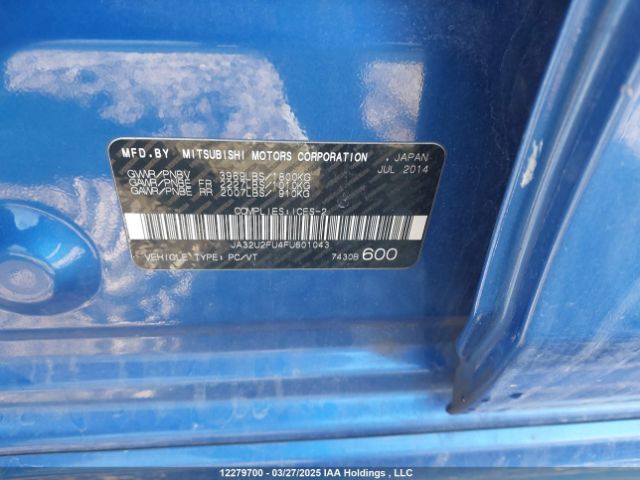 JA32U2FU4FU601043 Mitsubishi LANCER ES