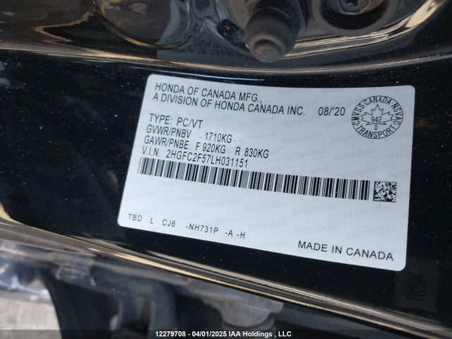 2HGFC2F57LH031151 Honda k20c2