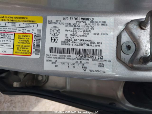 3FA6P0PU0FR121253 Ford Fusion Se Phev