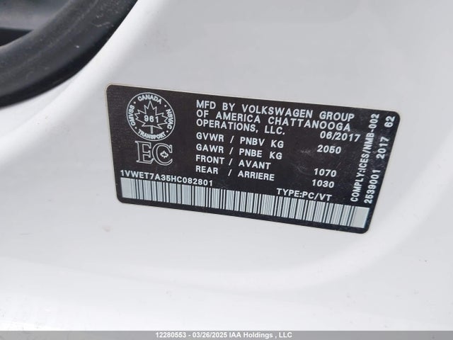 1VWET7A35HC082801 Volkswagen tsi