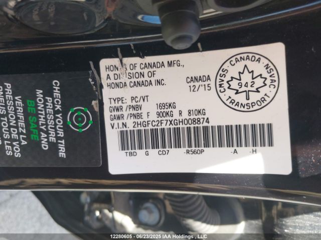 2HGFC2F7XGH008874 Honda k20c2