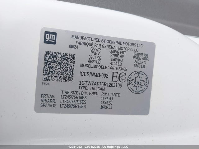1GTW7AF76R1202106 GMC Savana G2500