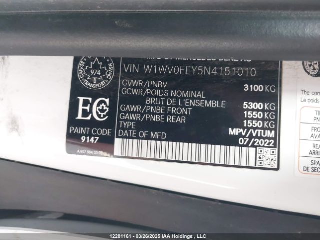 W1WV0FEY5N4151010 Mercedes-Benz m274