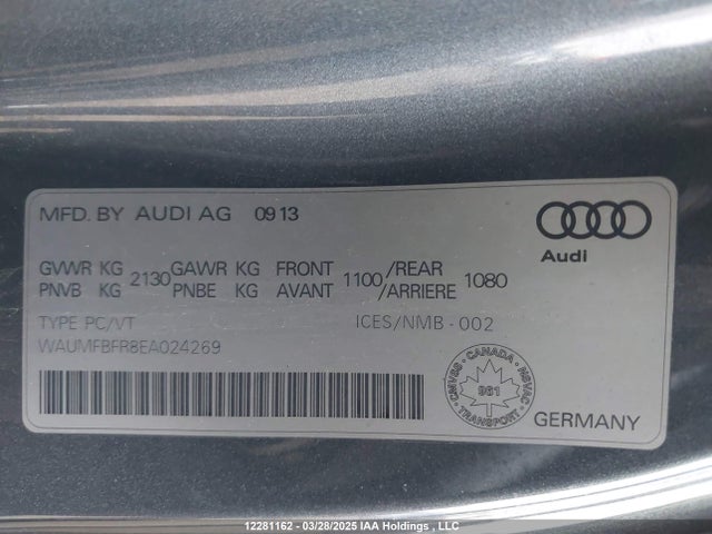 WAUMFBFR8EA024269 Audi flex fuel engine