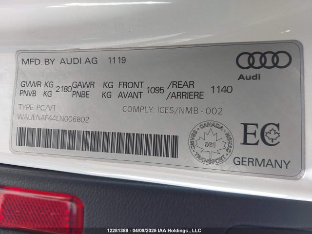 WAUENAF44LN006802 Audi 2020