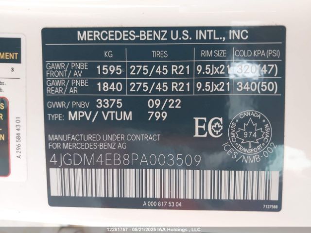 4JGDM4EB8PA003509 Mercedes-Benz Eqs 580 4matic