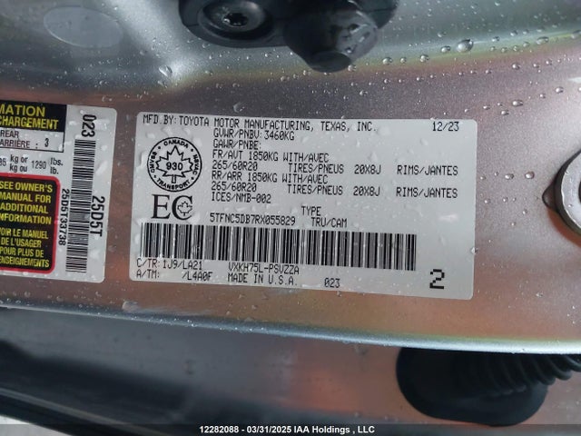 5TFNC5DB7RX055829 Toyota v35a-fts