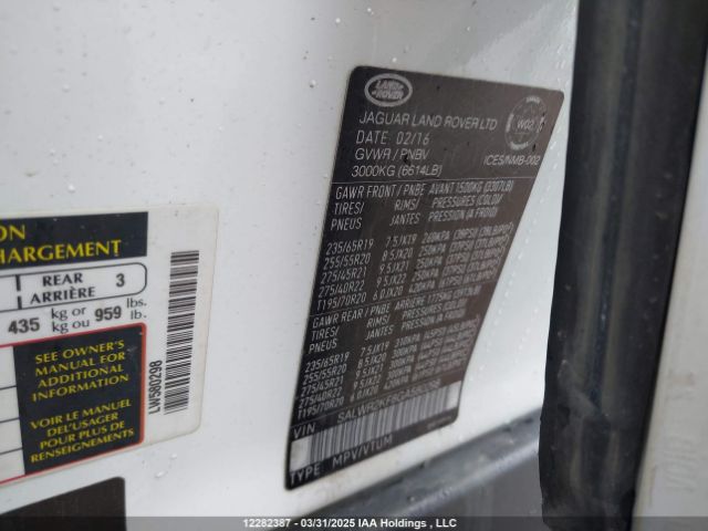 SALWR2KF8GA580298 Land Rover td6 lev3 lev160