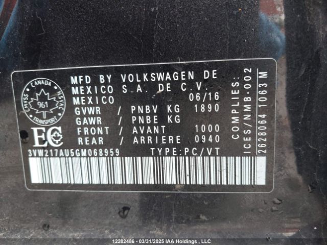 3VW217AU5GM068959 Volkswagen Golf