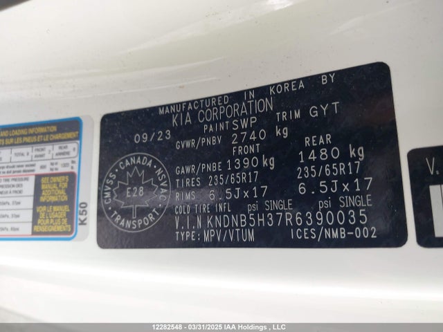 KNDNB5H37R6390035 KIA gdi lamda iii