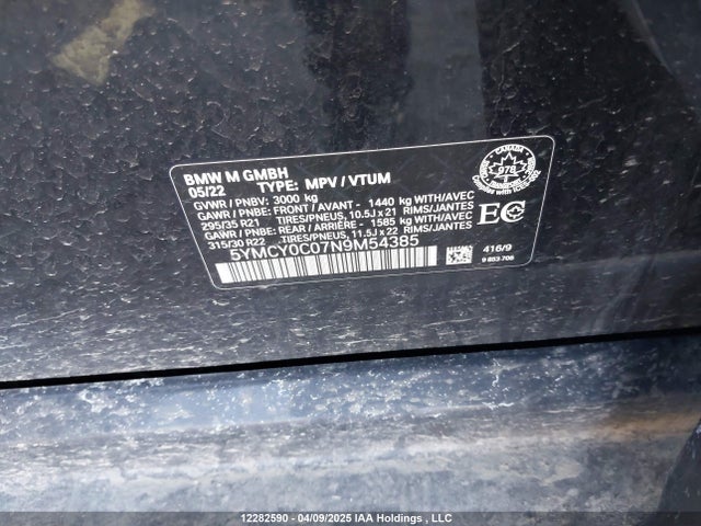 5YMCY0C07N9M54385 BMW X6