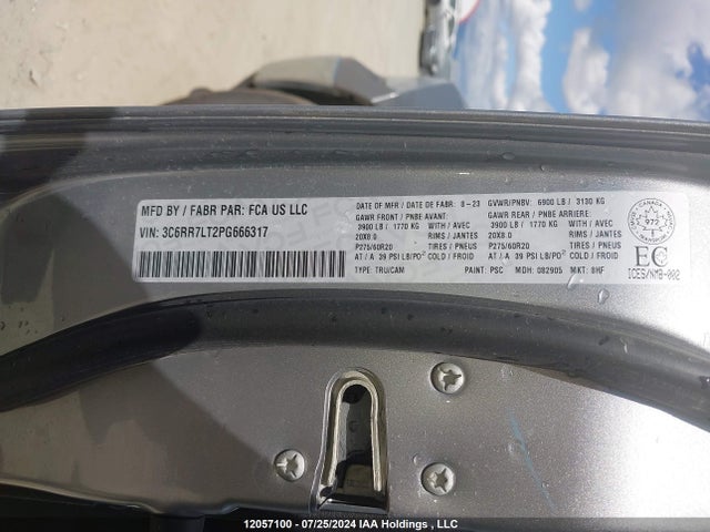 12057100 :رقم المزاد ، 3C6RR7LT2PG666317 vin ، 2023 Ram 1500 Classic Slt مزاد بيع