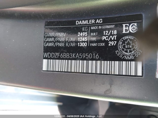 WDDZF6BB3KA595016 Mercedes-Benz m256