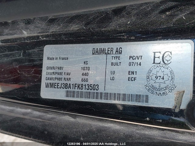 Smart 2015 2015 WMEEJ3BA1FK813503 Image 9