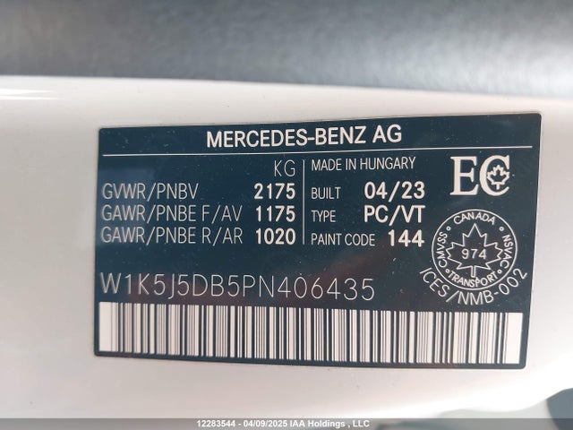 W1K5J5DB5PN406435 Mercedes-Benz m139q