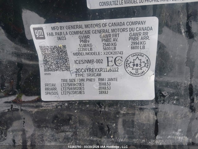12283793 :رقم المزاد ، 2GC4YREYXR1116112 vin ، 2024 Chevrolet Silverado K2500 High Country مزاد بيع