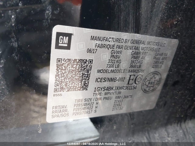 1GYS4BKJXHR361154 Cadillac l86 -sidi: spark ignition direct injection, vvt: variable valve timing, afm, e85 max, alum