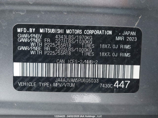 JA4AJVAW5PU605033 Mitsubishi Rvr Se/sel/le/gt