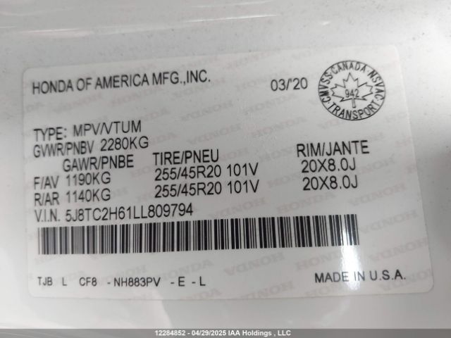 5J8TC2H61LL809794 Acura RDX