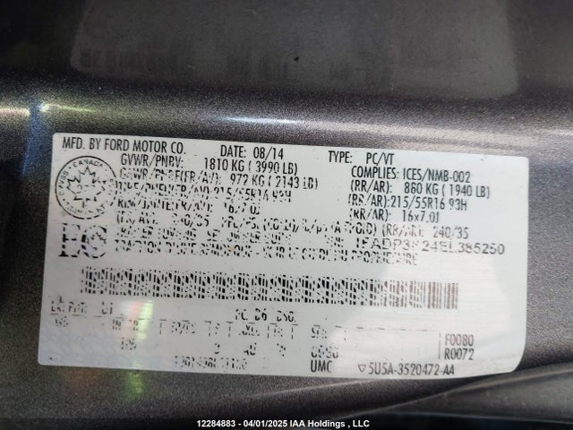 1FADP3K24EL385250 Ford Focus
