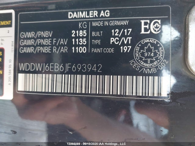WDDWJ6EB6JF693942 Mercedes-Benz C 43 4mati Amg