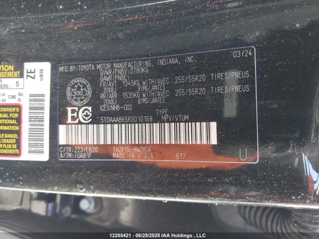 5TDAAAB65RS010168 Lexus Tx 350 Base/350 Premium/350 Luxury