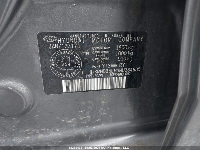 KMHD35LH3HU384685 Hyundai 2017