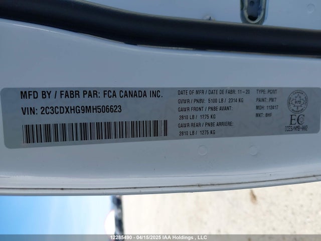 2C3CDXHG9MH506623 Dodge CHARGER GT