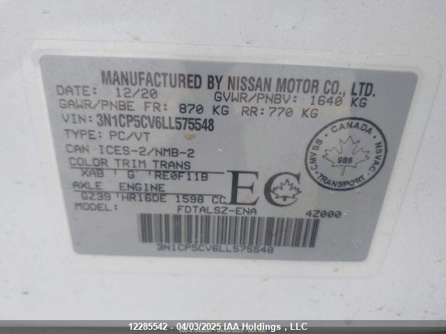 Nissan 2020 2020 3N1CP5CV6LL575548 Image 10
