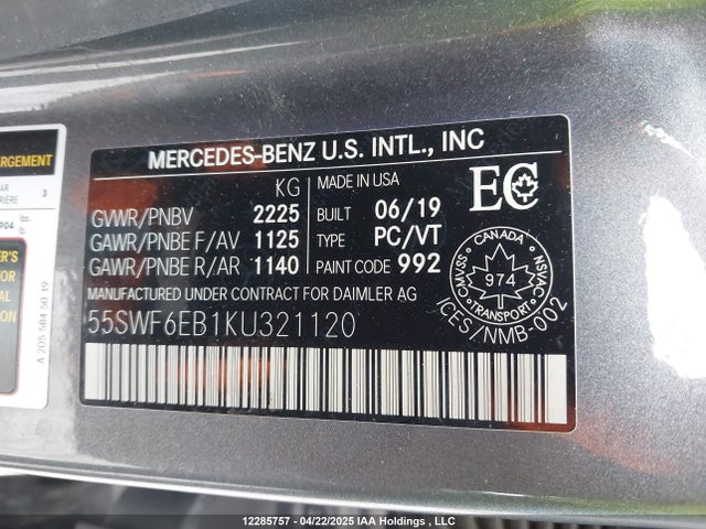 55SWF6EB1KU321120 Mercedes-Benz m276