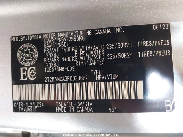 Lexus t24a-fts 2023 2T2BAMCA3PC033667 Image 9