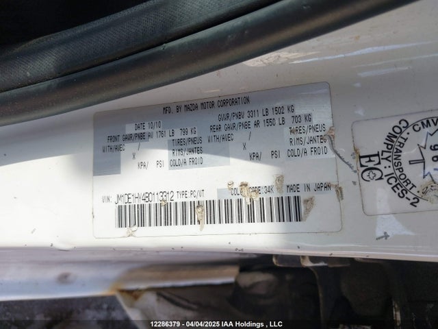 12286379 :رقم المزاد ، JM1DE1HY4B0113312 vin ، 2011 Mazda Mazda2 مزاد بيع