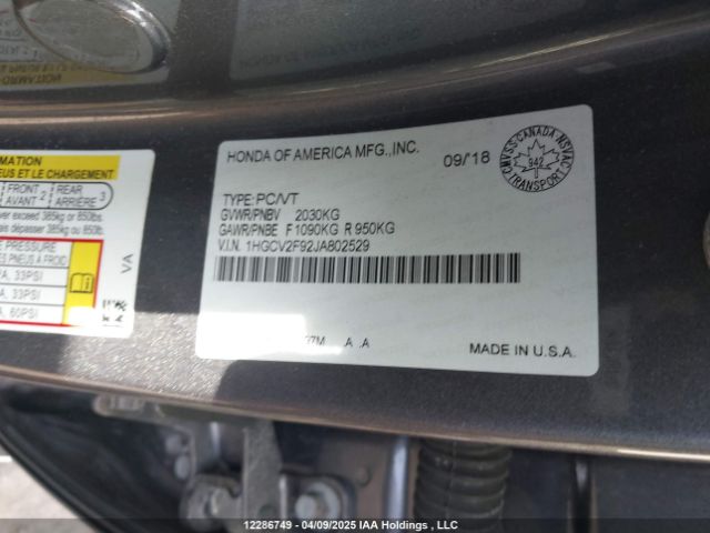 1HGCV2F92JA802529 Honda Accord Touring 2.0t