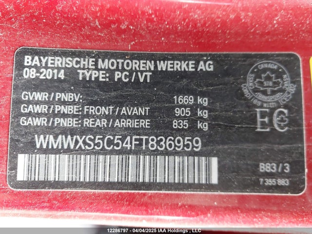 WMWXS5C54FT836959 Mini Hardtop