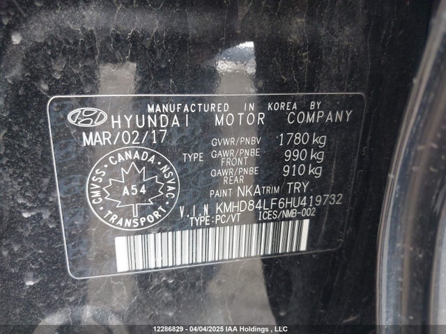 KMHD84LF6HU419732 Hyundai 2017