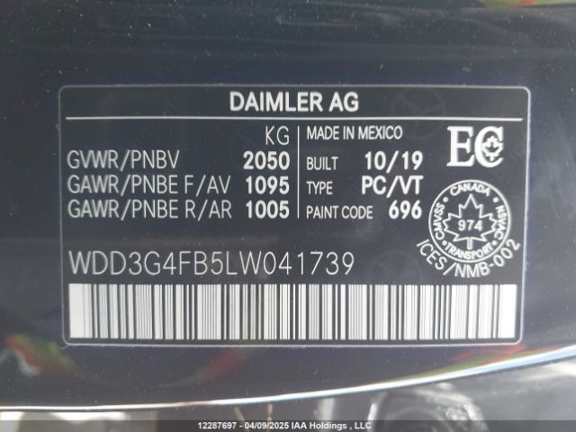 WDD3G4FB5LW041739 Mercedes-Benz A 220 4matic
