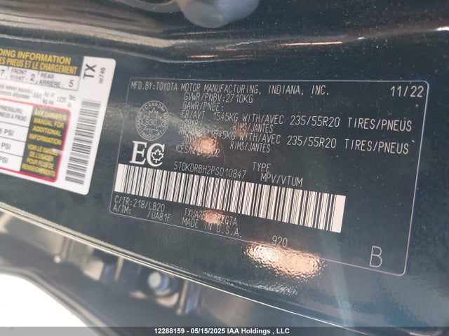Toyota t24a-fts 2023 5TDKDRBH2PS010847 Image 9
