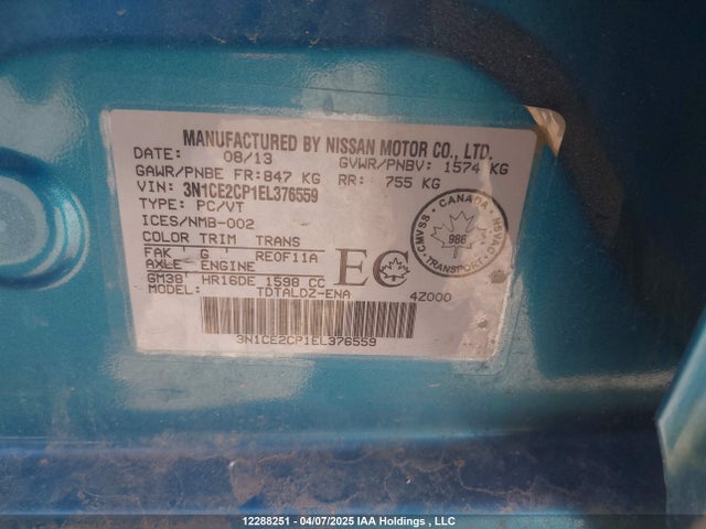 Nissan VERSA NOTE 2014 3N1CE2CP1EL376559 Image 18