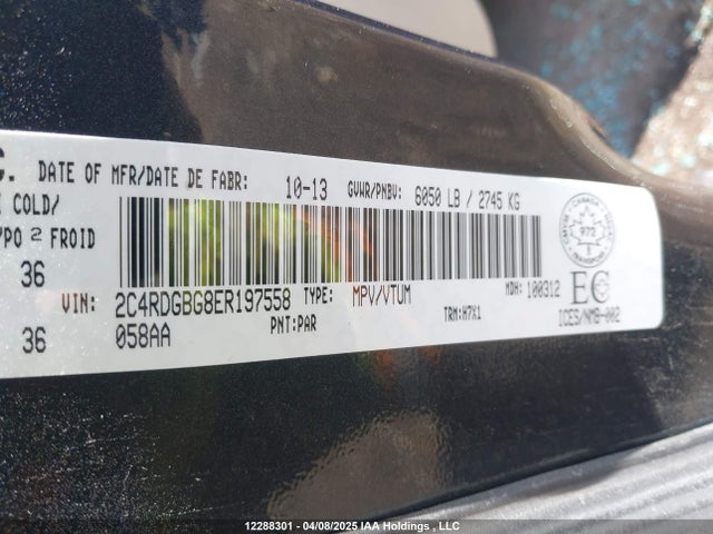 Aukcja sprzedaży 2014 Dodge Grand Caravan Se, vin: 2C4RDGBG8ER197558, numer aukcji: 12288301