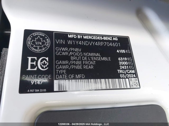 W1Y4NDVY4RP704601 Mercedes-Benz om654