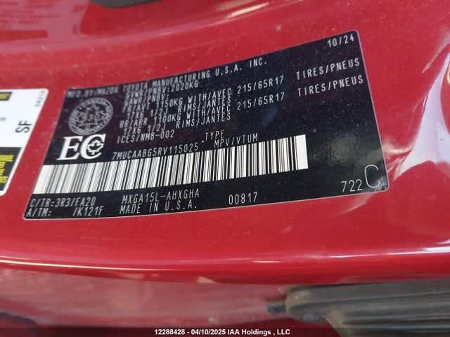 7MUCAABG5RV115025 Toyota m20a-fks
