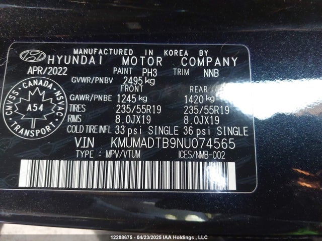 Genesis t-gdi theta iii 2022 KMUMADTB9NU074565 Image 9
