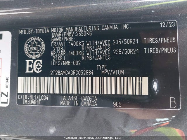 2T2BAMCA3RC052884 Lexus t24a-fts