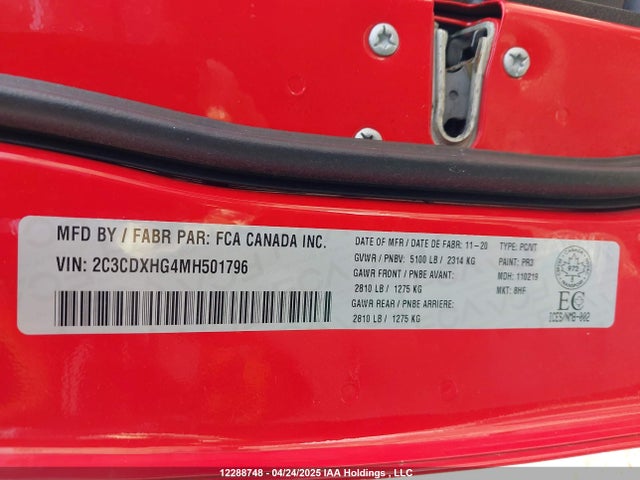 Dodge Charger 2021 2C3CDXHG4MH501796 Image 9