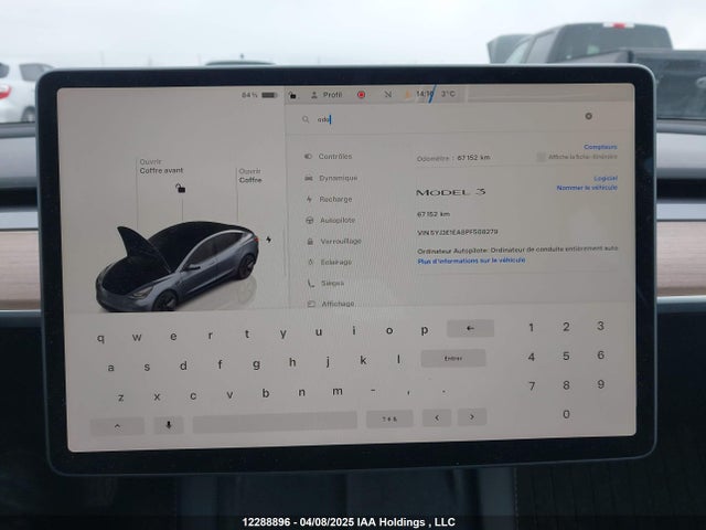 5YJ3E1EA8PF508279 Tesla Model 3 Rwd