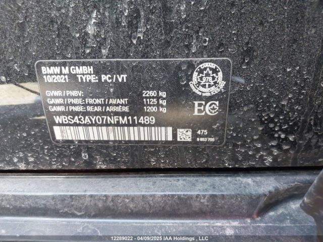 WBS43AY07NFM11489 BMW M3