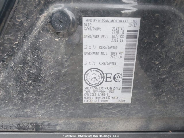Nissan Rogue 2018 5N1AT2MV2JC708243 Image 18