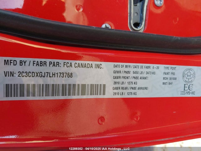 Dodge Charger 2020 2C3CDXGJ7LH173768 Image 9