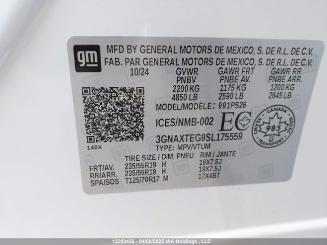 3GNAXTEG9SL175559 Chevrolet EQUINOX RS