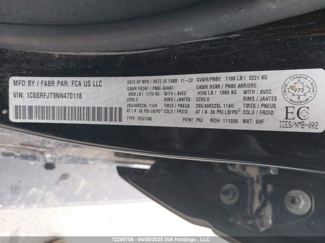 RAM 1500 2022 1C6SRFJT9NN470118 Image 19